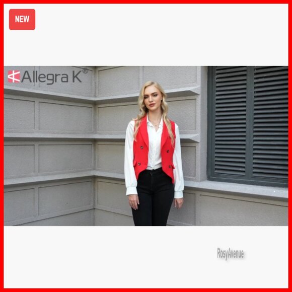 Double Breasted Suit Vest Lapel Collar Waistcoat Business Formal - Picture 6 of 6